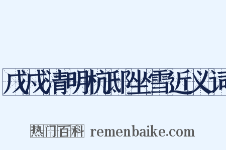 戊戍清明杭邸坐雪近义词是什么意思的图片